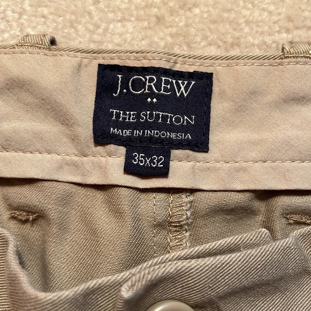 J Crew 3 pair khakis khaki, grey and beige 35x32 - Picture 2 of 7